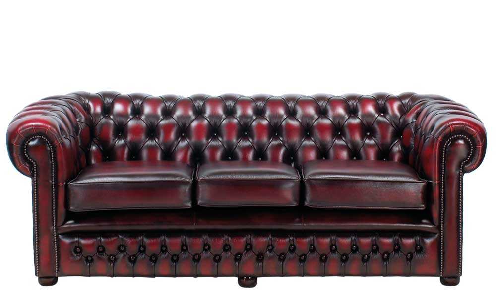 Bolton rød lær chesterfield sofa