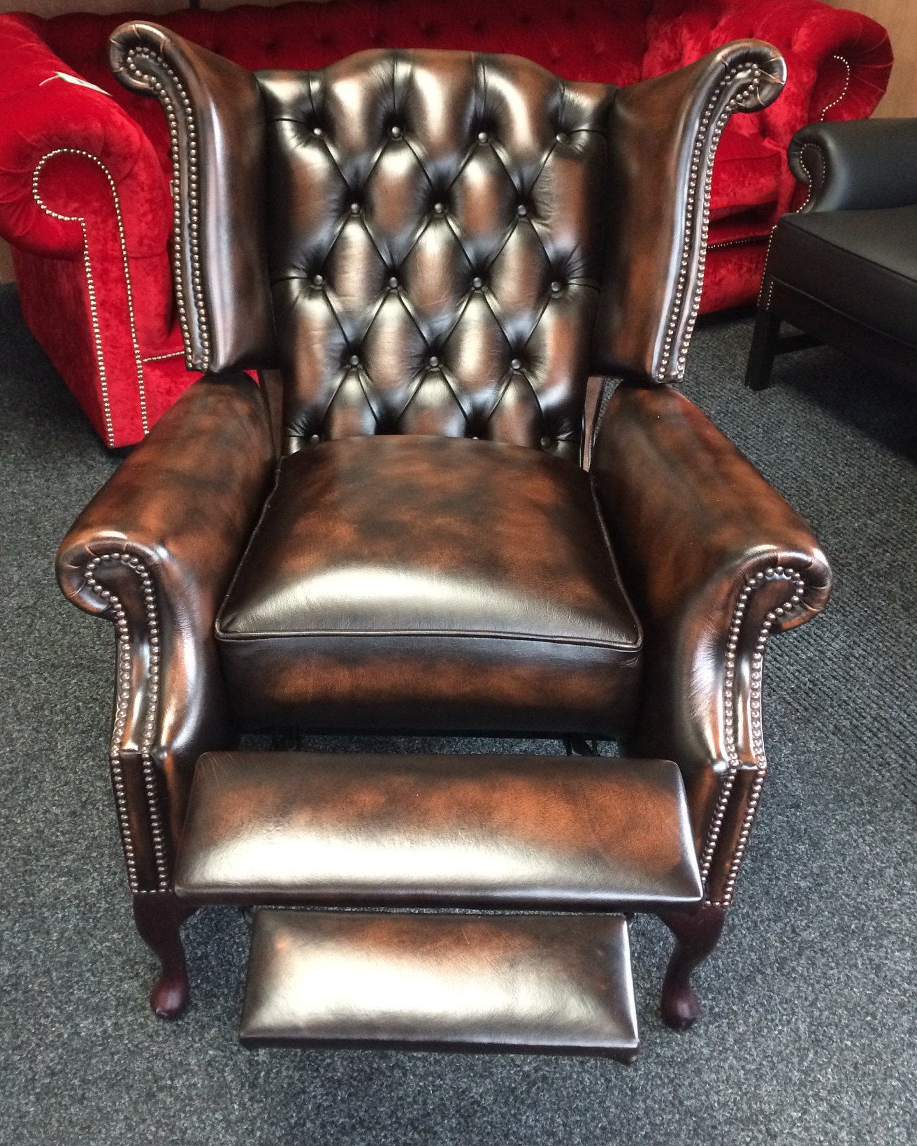 ON SALE! Chesterfield Wing Back Recliner Chair only £500