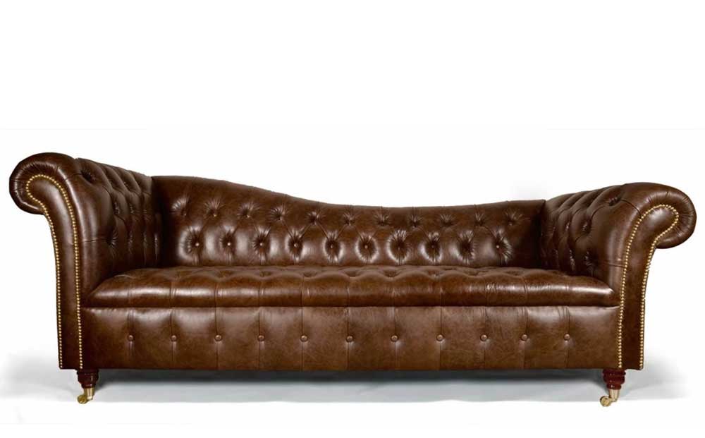 Lancashire Brown Leather Chesterfield Sofa 