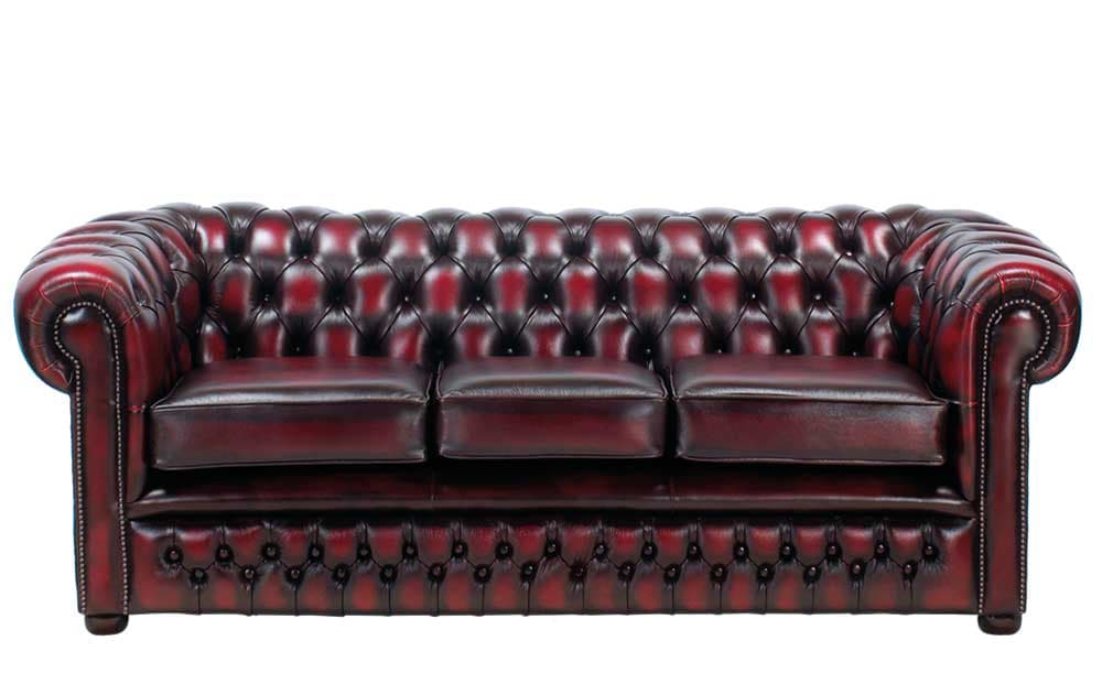 ebay red leather chesterfield sofa