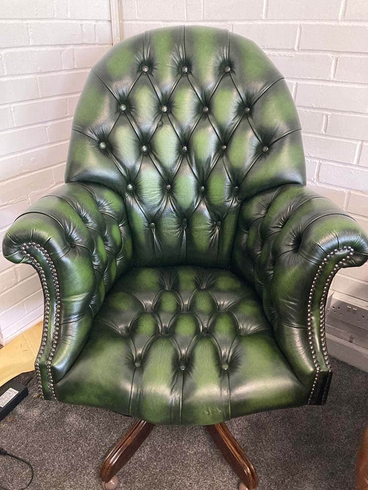 green chesterfield directors chair