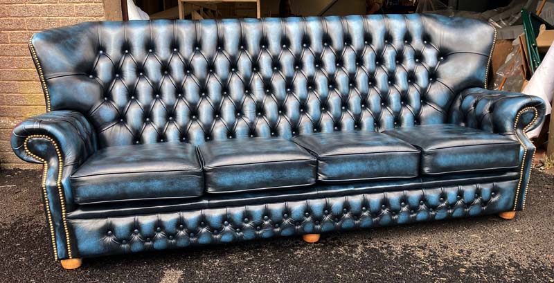 antique blue chesterfield sofa